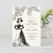 Invitation Mariage élégant vintage romantique (Debout devant)