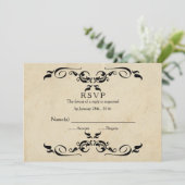 Invitation Mariage élégant vintage RSVP (Debout devant)