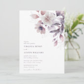 Invitation Mariage Élégant Violet (Debout devant)