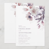 Invitation Mariage Élégant Violet (Devant / Derrière)