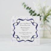 Invitation Mariage élégant violet brillant et argent (Debout devant)