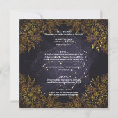 Invitation Mariage élégant violet et noir (Dos)