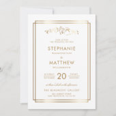 Invitation Mariage élégant White & Gold Mountain (Devant)