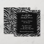 Invitation Mariage Élégant Zèbre (Devant / Derrière)