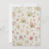 Invitation mariage élégante à fleurs pressées (Dos)