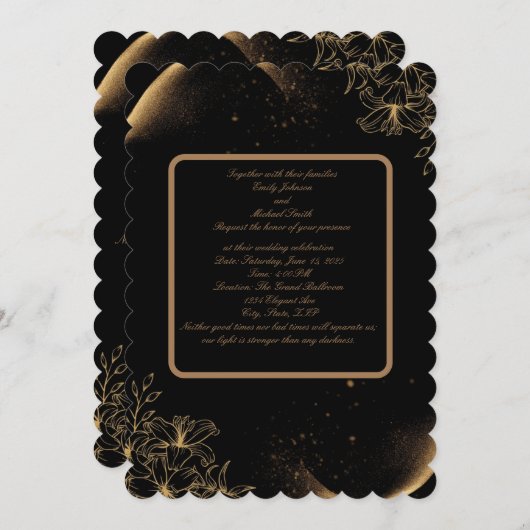 Invitation Mariage Élégante - Classic & Timeless D (Devant / Derrière)