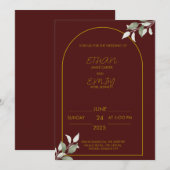 Invitation Mariage Élégante - Classic & Timeless D (Devant / Derrière)