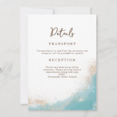 Invitation Mariage Élégante Mariage Bleu Et Or (Dos)