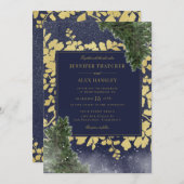 Invitation Mariage Élégante Neige (Devant / Derrière)