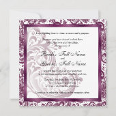 Invitation Mariage Élégante - Violet (Devant)