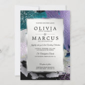 Invitation Mariage | Élégantes pinces argentées (Devant)