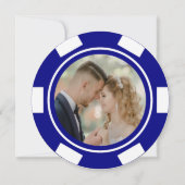 Invitation Mariage Elopé de Fête de Poker Chip Bleu Marine de (Devant)