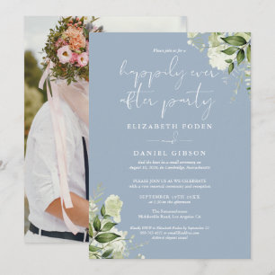 Invitation Mariage Elopé de Greenery Happily Ever After Photo