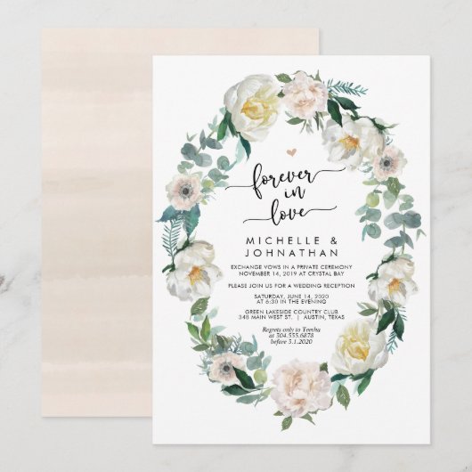 Invitation Mariage Élopé Romantique de Printemps Parfait (Devant / Derrière)