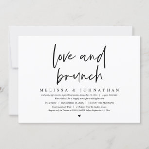 Invitation Mariage Elopement, Amour et Brunch