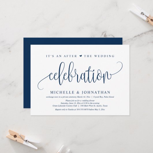 Invitation Mariage Elopement, Après La Fête mariage I (Devant/Arrière en situation)