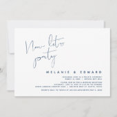 Invitation Mariage Elopement, bleu marine, maintenant fêtons (Devant)