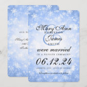 Invitation Mariage / Elopement Blue Winter Wonderland (Devant / Derrière)