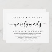 Invitation Mariage Elopement, Brunch Avec les jeunes mariés (Devant / Derrière)