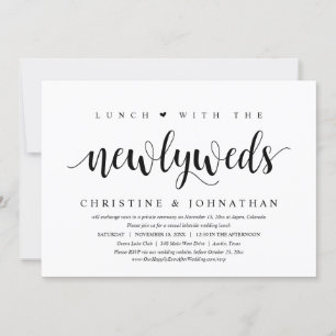 Invitation Mariage Elopement, Déjeuner Avec Les Nouveaux Mari