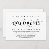 Invitation Mariage Elopement, Dîner Avec Les Nouveaux Mariés (Devant / Derrière)