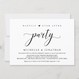 Invitation Mariage Elopement, élégante réception