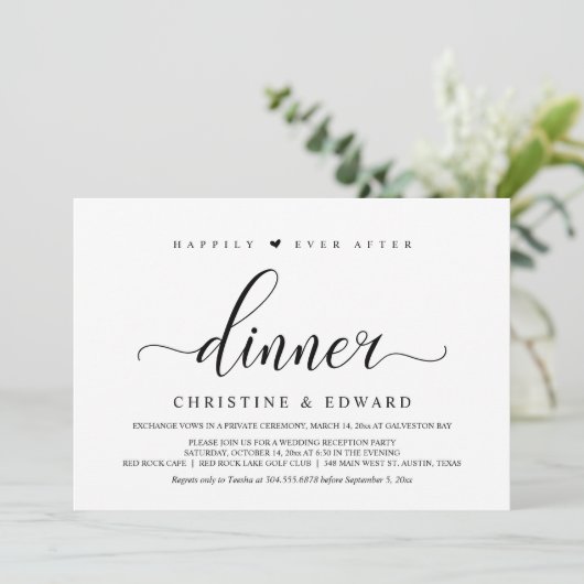 Invitation Mariage Elopement, Elégante réception réception In (Debout devant)