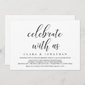 Invitation Mariage Elopement, Élégante réception réception ré (Devant / Derrière)