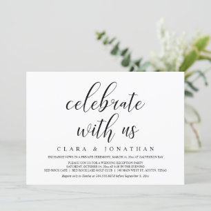 Invitation Mariage Elopement, Élégante réception réception ré