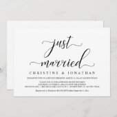 Invitation Mariage Elopement, Élégante réception réception ré (Devant / Derrière)