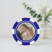 Invitation Mariage Elopement Fête avec jetons de poker Bleu N (Debout devant)