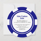 Invitation Mariage Elopement Fête avec jetons de poker Bleu N (Dos)