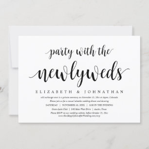 Invitation Mariage Elopement, fête avec les nouveaux mariés