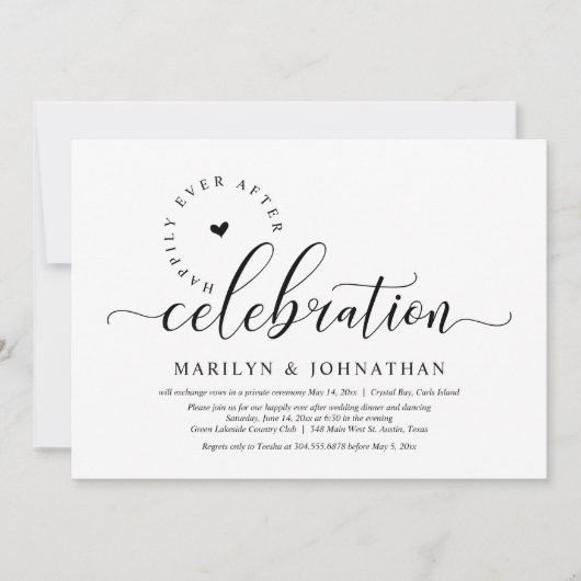 Invitation Mariage Elopement, Heureusement Jamais Après Céléb (Devant)