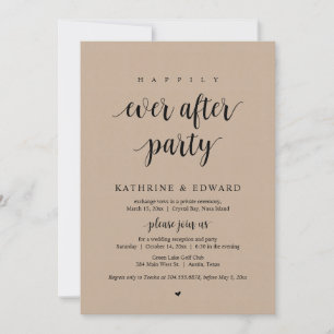 Invitation Mariage Elopement, Heureusement Jamais Après La Fê