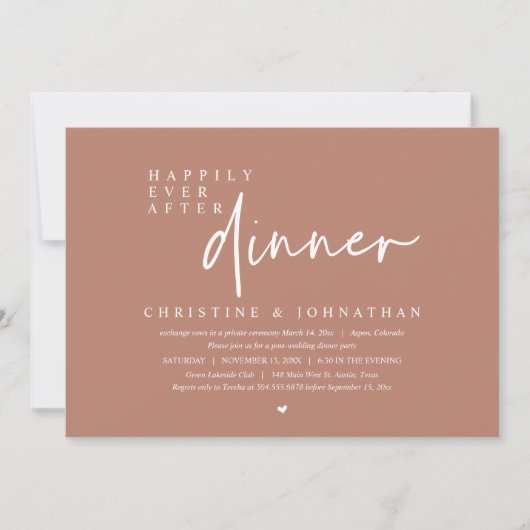 Invitation Mariage Elopement, Heureusement Jamais Après Le Dî (Devant)
