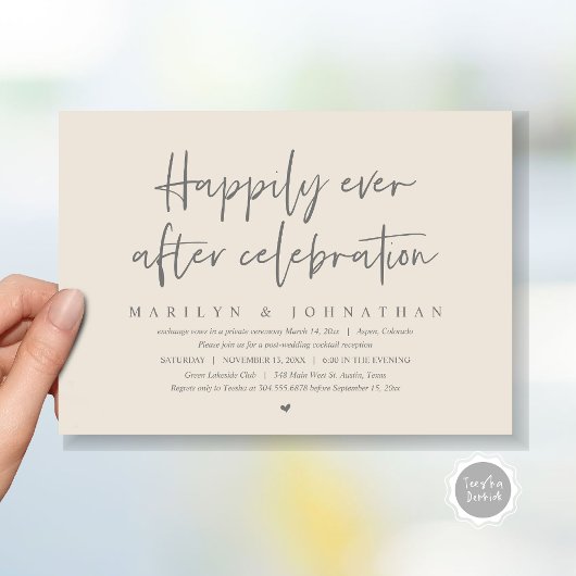 Invitation Mariage Elopement, Heureusement toujours après la