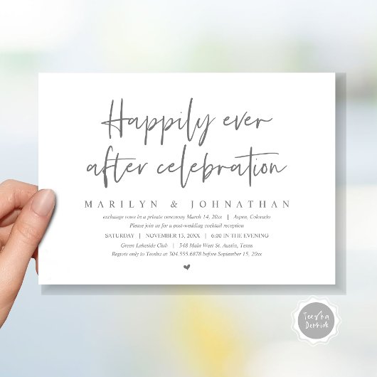 Invitation Mariage Elopement, Heureusement toujours après la