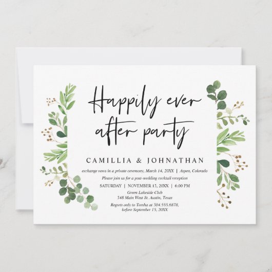 Invitation Mariage Elopement, Heureusement toujours après Par (Devant)