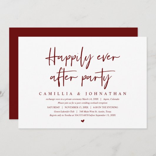 Invitation Mariage Elopement, Heureusement toujours après Par (Devant / Derrière)