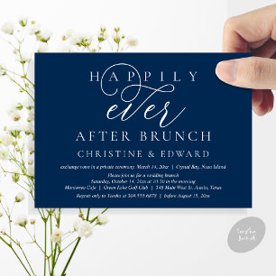 Invitation Mariage Elopement, Heureux Jamais Après Brunch