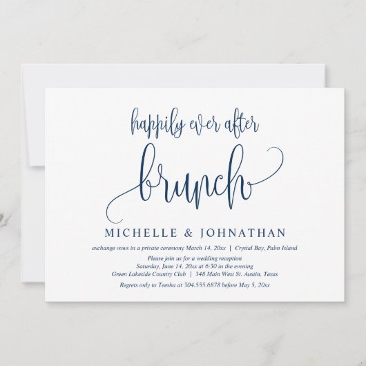 Invitation Mariage Elopement, Heureux Jamais Après Brunch Inv (Devant)