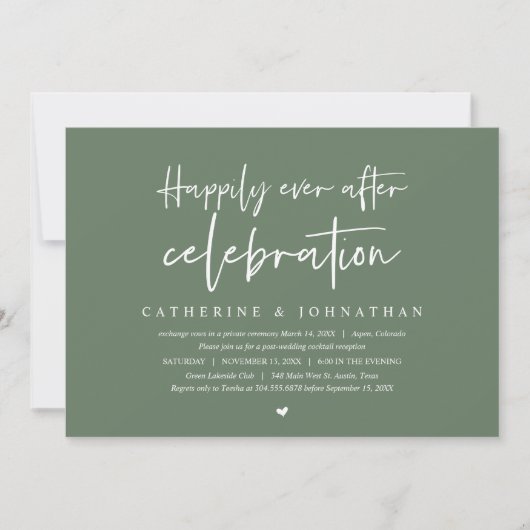 Invitation Mariage Elopement, Joyeux Jour après la célébratio (Devant)