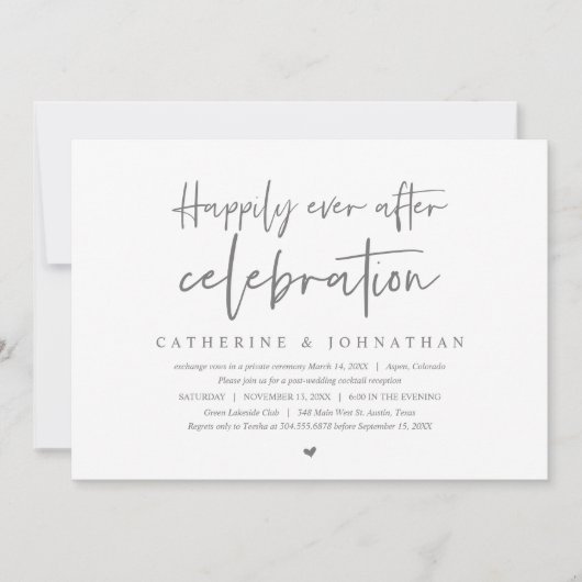 Invitation Mariage Elopement, Joyeux Jour après la célébratio (Devant)