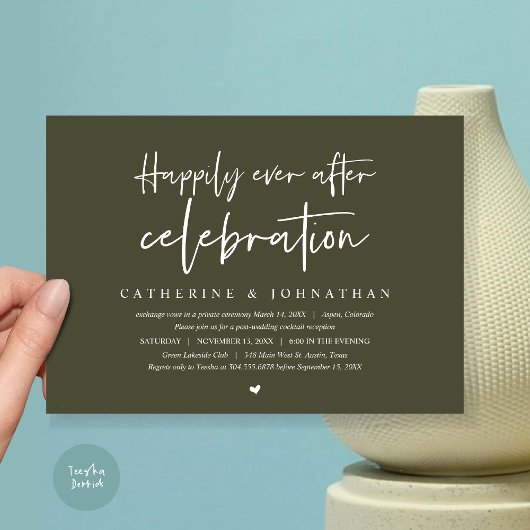 Invitation Mariage Elopement, Joyeux Jour après la célébratio