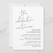 Invitation Mariage Elopement, La Célébration Continue À Invit (Devant)