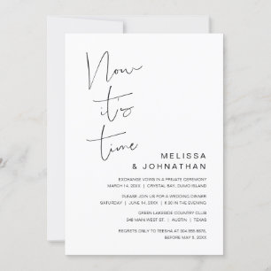 Invitation Mariage Elopement, maintenant il est temps Invitat