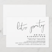 Invitation Mariage Élopement Moderne, Faisons la Fête (Devant / Derrière)