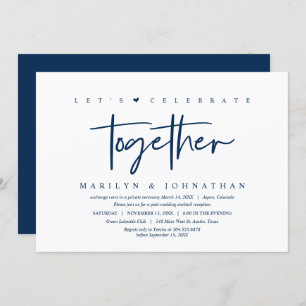 Invitation Mariage Elopement, Moderne, Faisons la fête avec n