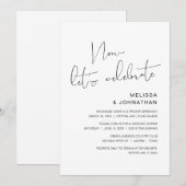 Invitation Mariage Élopement Moderne, Maintenant Célébrons (Devant / Derrière)